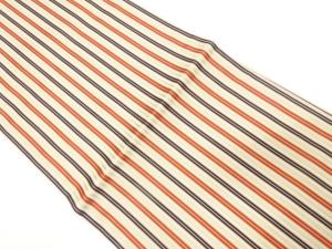 縞模様織り出し　開き名古屋帯（額縁仕立て）